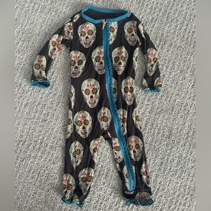 Kickee Pants onesie Skull Print baby One Piece Pajama skulls Halloween muertos